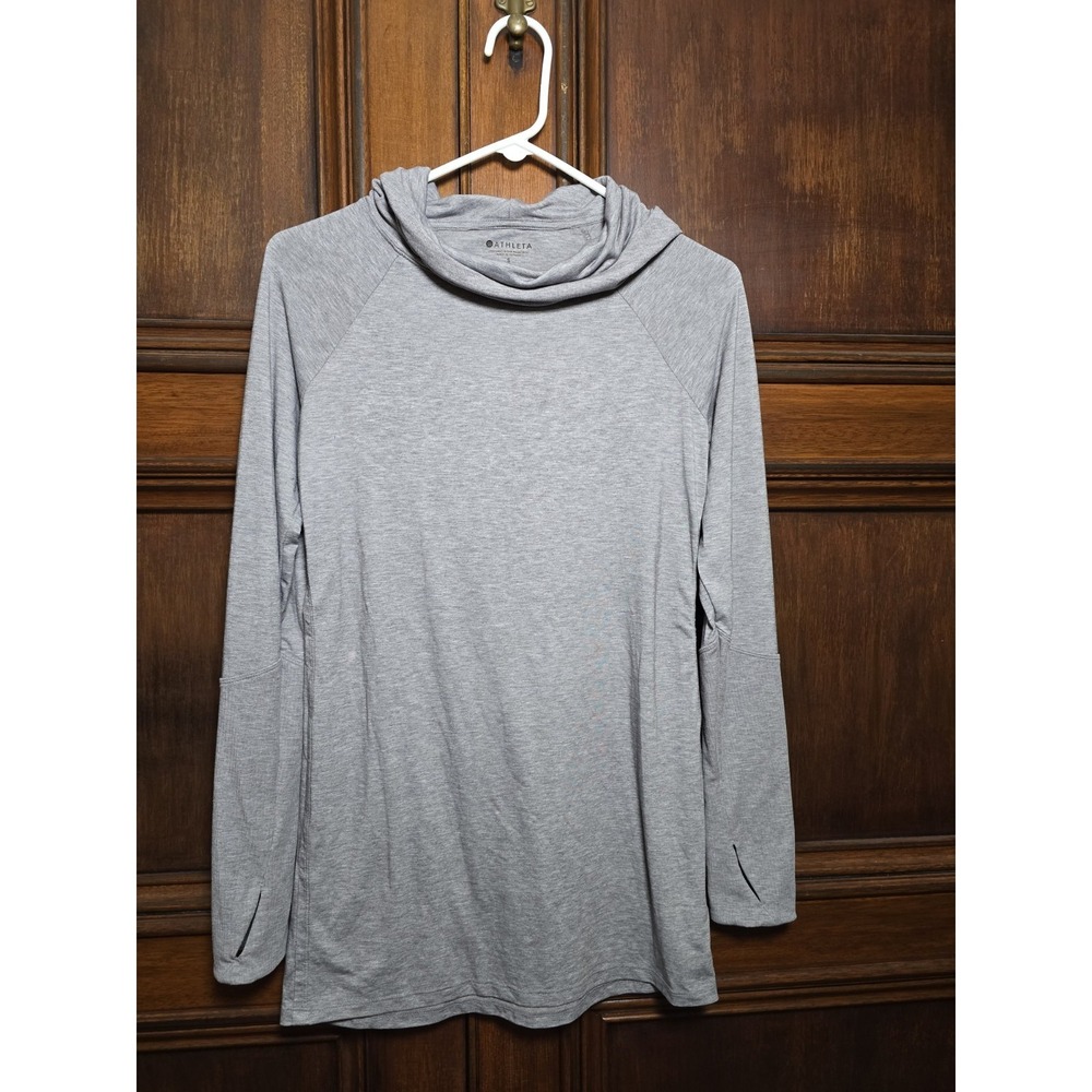 Athleta Grey Cowl Neck Hoodie Small